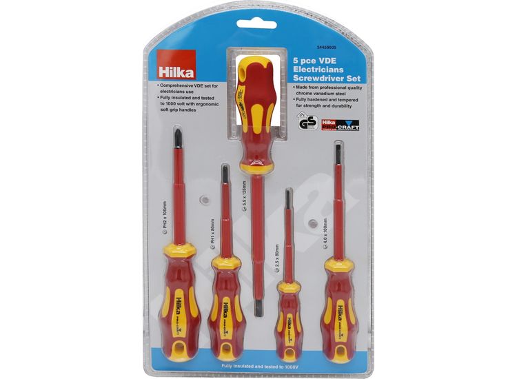 Hilka 5 pce VDE Electricians Screwdriver Set