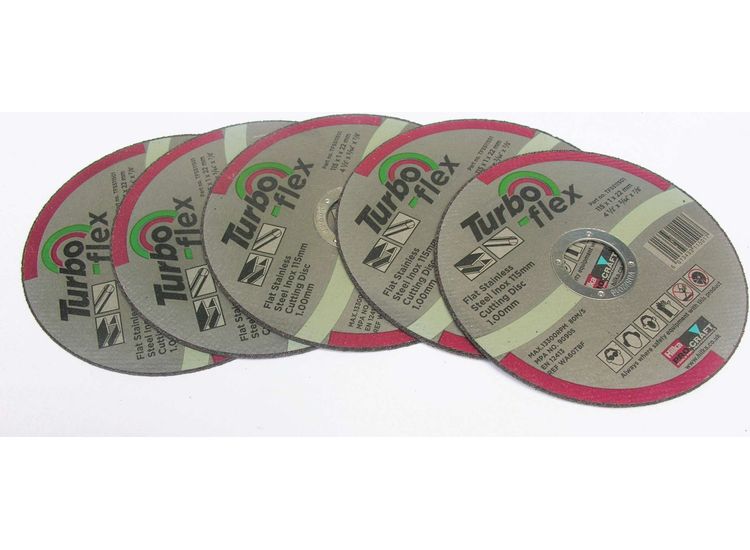 5 x Hilka 115mm SS Cutting Disc Turbo Flex
