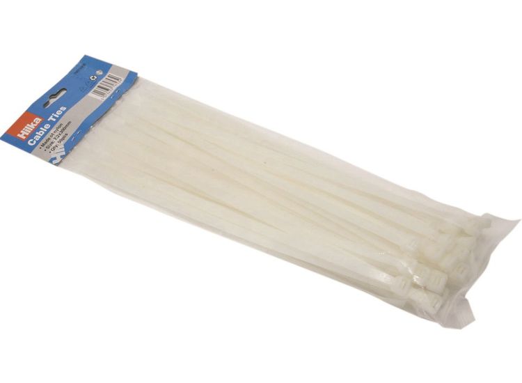 Hilka 50 7.2mm x 300mm Cable Ties White