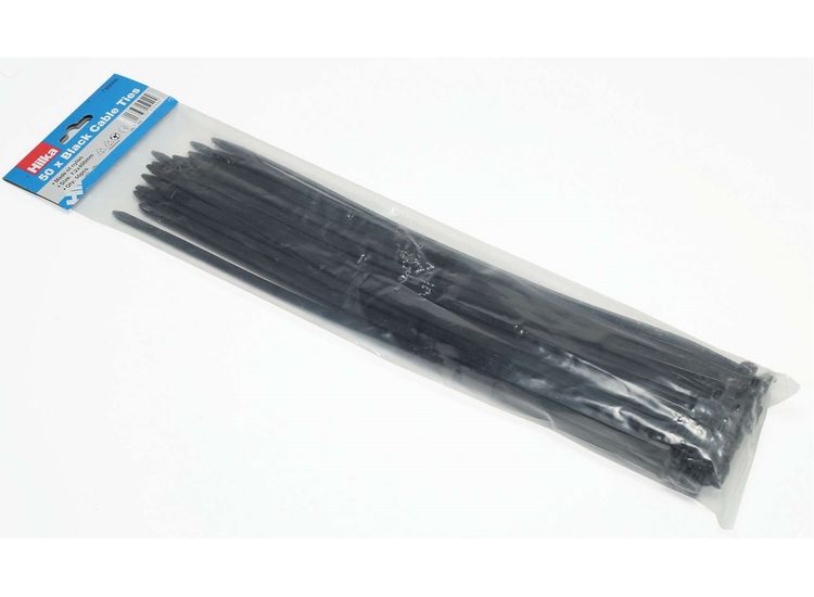 Hilka 50 7.2mm x 400mm Cable Ties Black