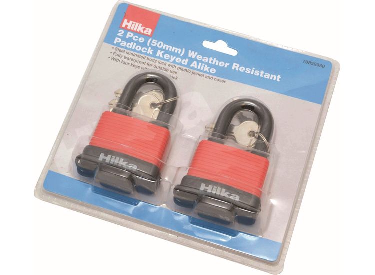 Hilka 50mm 2 pce Weather Resistant Padlock
