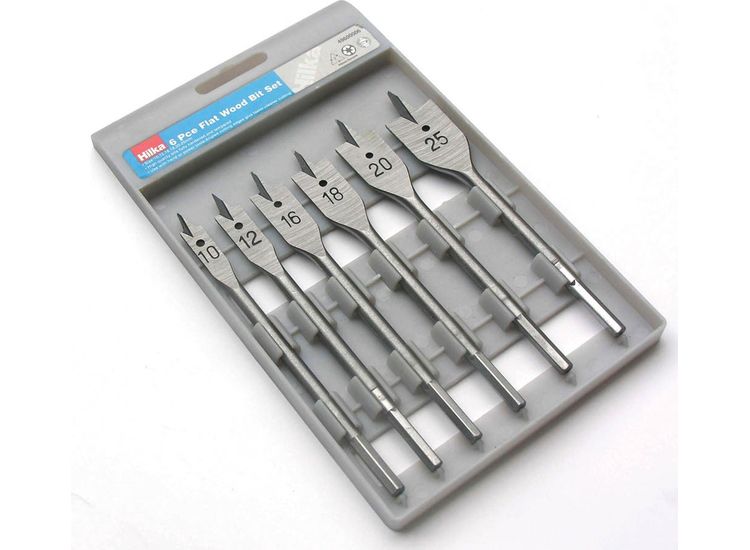 Hilka 6 pce Flat Wood Bit Set
