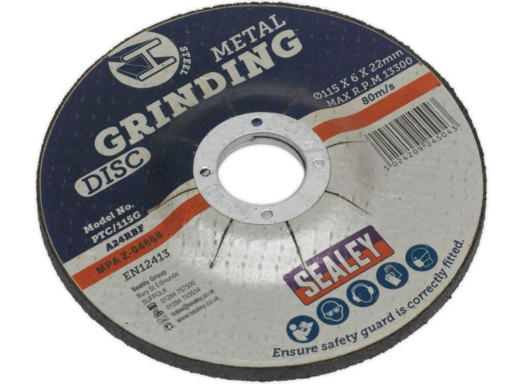 Sealey PTC/115G Grinding Disc &amp;#8709;115 x 6mm 22mm Bore