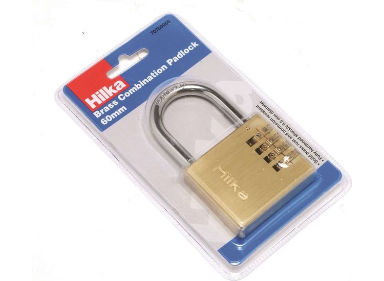 Hilka 60mm Brass Combination Padlock