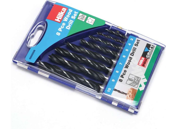 Hilka 8 pce Wood Boring Bit Set