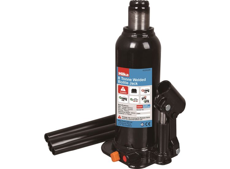 Hilka 8 Tonne 222 - 447mm Welded Bottle Jack