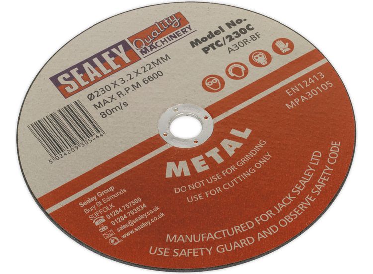 Sealey PTC/230C Cutting Disc &amp;#8709;230 x 3mm 22mm Bore