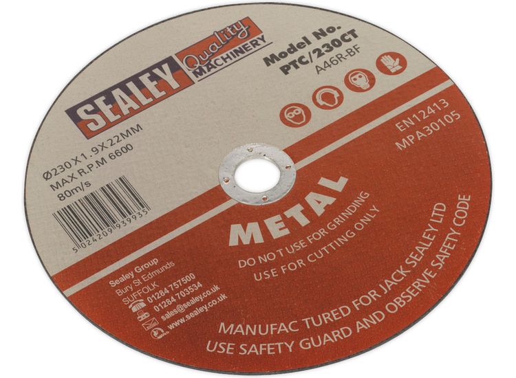 Sealey PTC/230CT Cutting Disc &amp;#8709;230 x 1.9mm 22mm Bore
