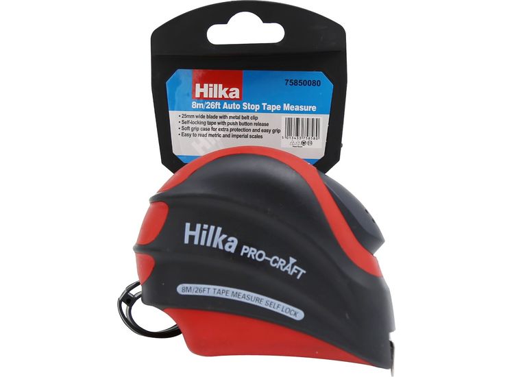 Hilka 8m/26ft Auto Stop Tape Measure