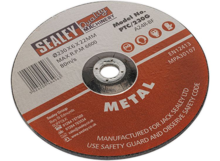 Sealey PTC/230G Grinding Disc &amp;#8709;230 x 6mm 22mm Bore