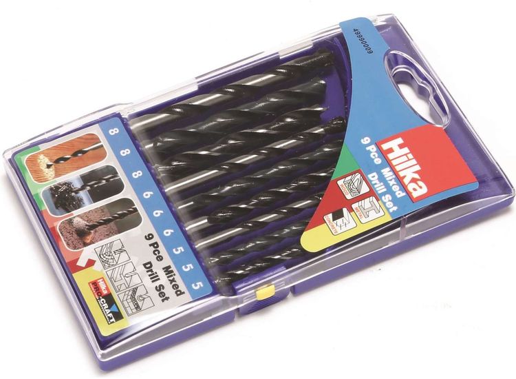 Hilka 9 pce Mixed Drill Set