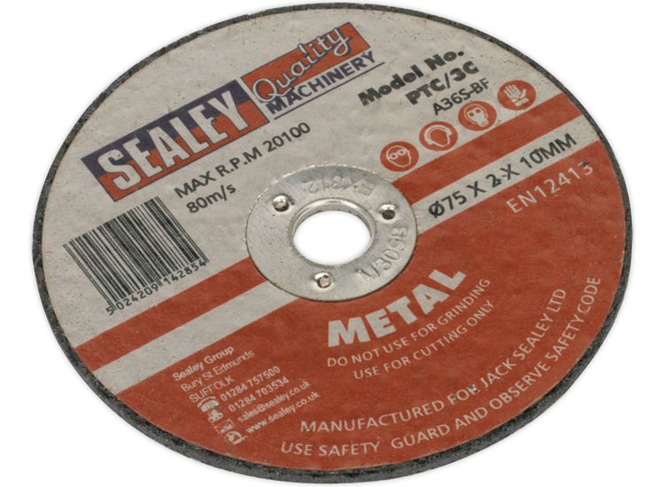 Sealey PTC/3C Cutting Disc &amp;#8709;75 x 2mm 10mm Bore