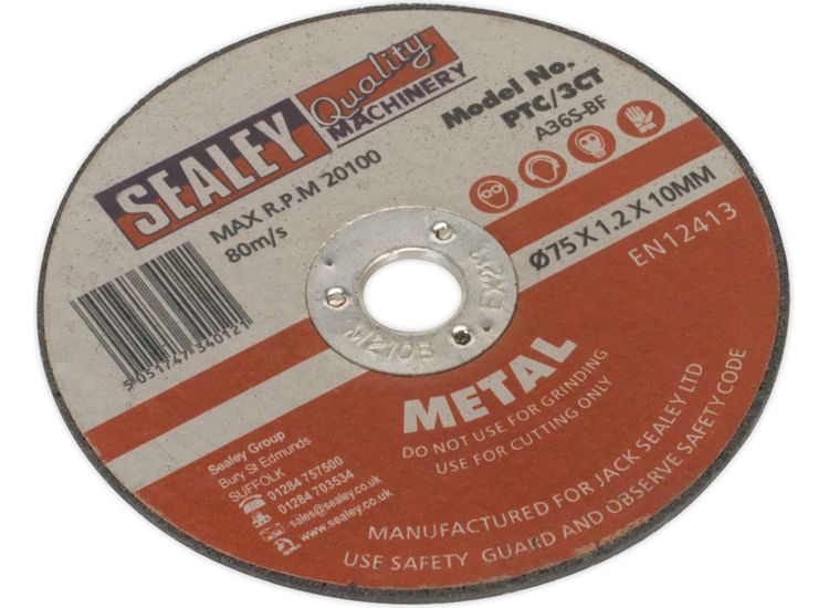 Sealey PTC/3CT Cutting Disc &amp;#8709;75 x 1.2mm 10mm Bore