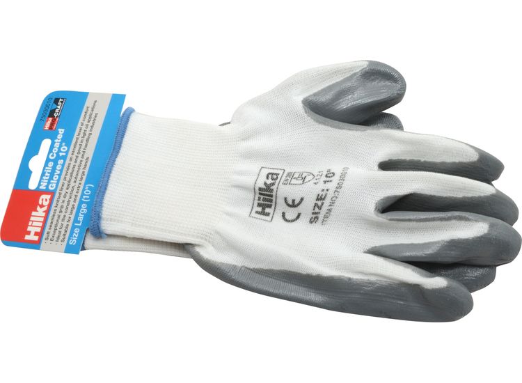 Hilka Large 10" Nitrile Coated Work Gloves