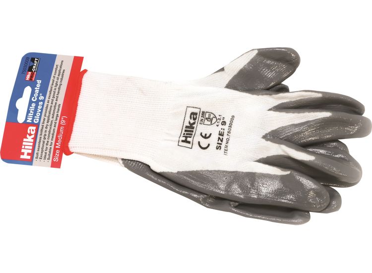Hilka Medium 9" Nitrile Coated Work Gloves