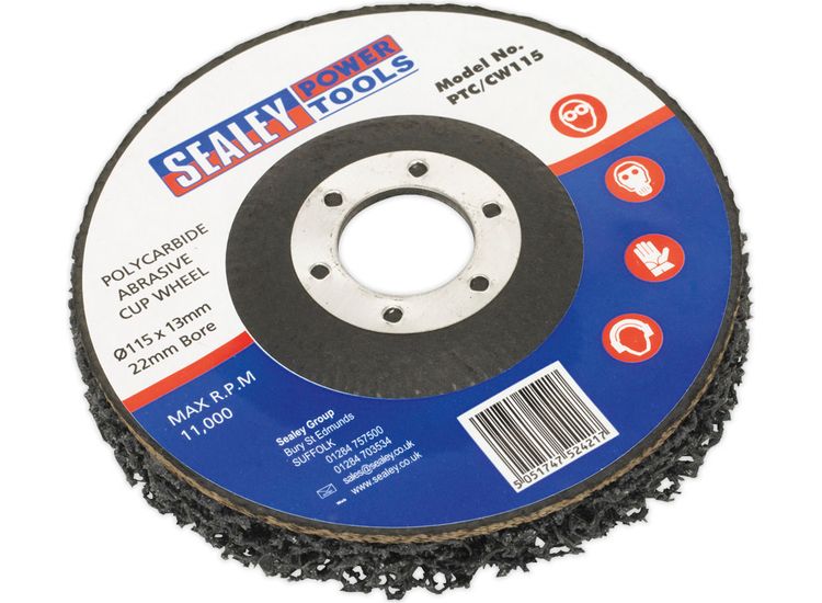 Sealey PTC/CW115 Polycarbide Cup Wheel &amp;#8709;115 x 13 x 22mm