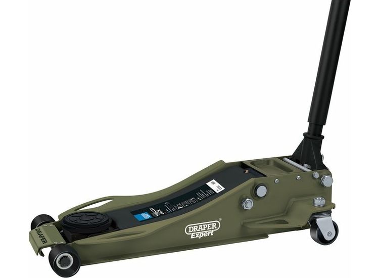 Draper 23817 Draper Expert Professional Low Profile Fast Lift Garage Trolley Jack, 3 Tonne, Green