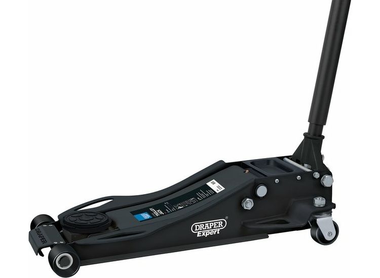 Draper 28464 Draper Expert Professional Low Profile Fast Lift Garage Trolley Jack, 3 Tonne, Black