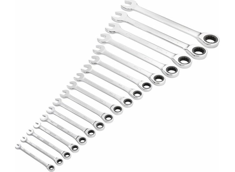 Draper 27691 Draper HI-TORQ&amp;#174; Metric Ratchet Combination Spanner Set (17 Piece)