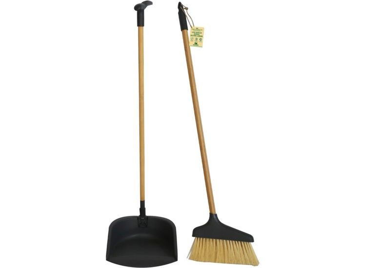 Groundsman GME5 Bamboo Long Handle Dustpan &amp; Brush