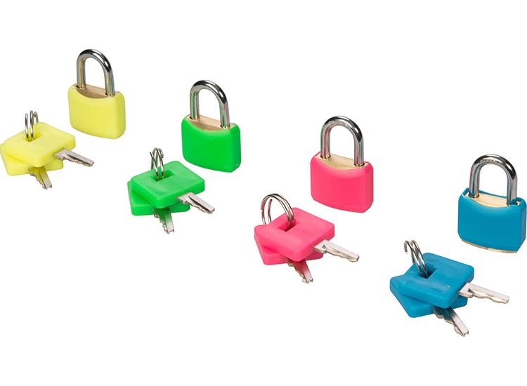 Silverline Hi-Vis Brass Padlocks Set 4pce 20mm
