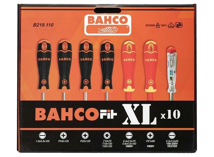 Bahco B219.110 BAHCOFIT XL Screwdriver Set, 10 Piece