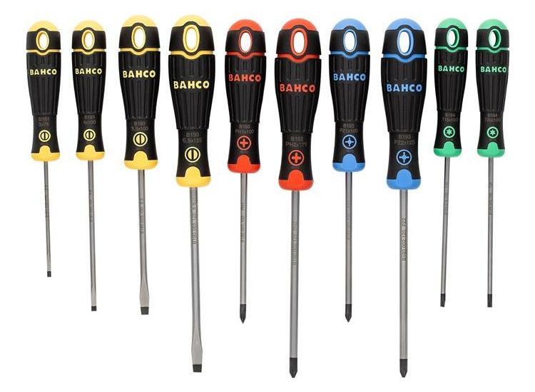 Bahco BAHCOFIT Coloured Handle Screwdriver Set, 10 Piece