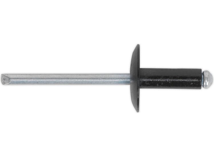 Sealey RAB3210L Aluminium Rivet Black Large Flange 3.2 x 10mm Pack of 200