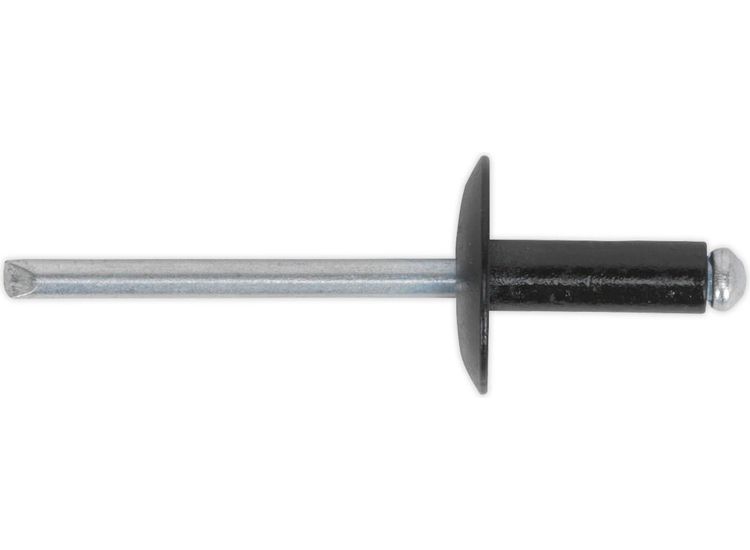 Sealey RAB4814L Aluminium Rivet Black Large Flange 4.8 x 14mm Pack of 200