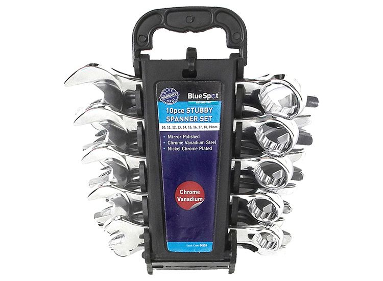 BlueSpot Tools Stubby Combination Spanner Set, 10 Piece
