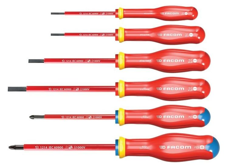Facom Protwist® VDE Screwdriver Set, 6 Piece