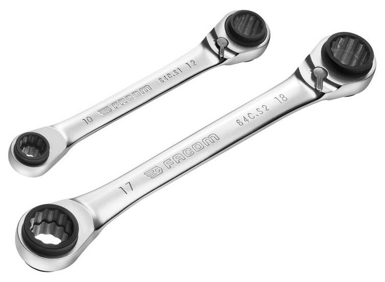 Facom Quatro Ratcheting Spanner Set, 2 Piece