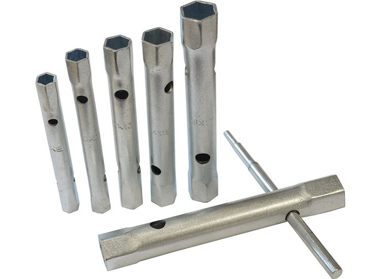 Faithfull Box Spanner Set + Tommy Bar 6 Piece 8-19mm