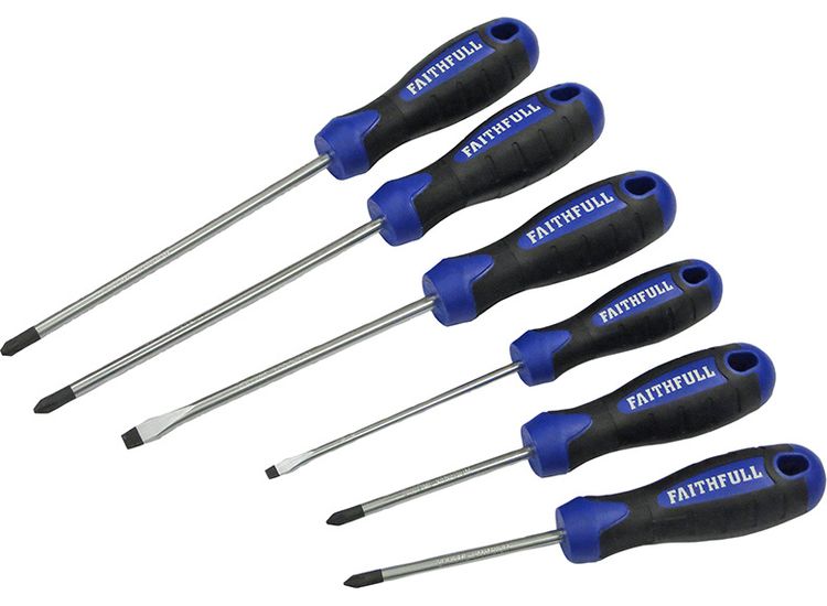 Faithfull Boxed Soft Grip Screwdriver Set, 6 Piece