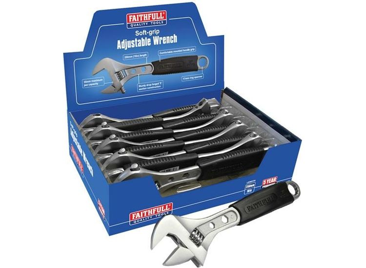 Faithfull Contract Adjustable Spanner 250mm Display (10)
