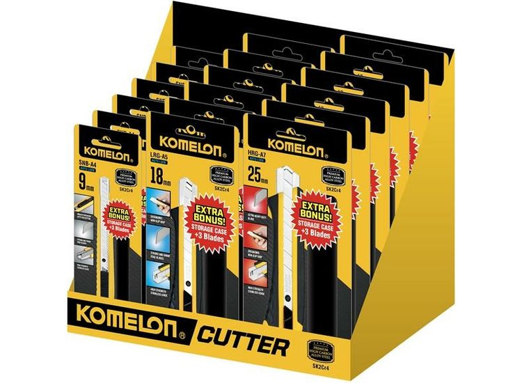 Komelon Snap-Off Knife CDU, 18 Piece