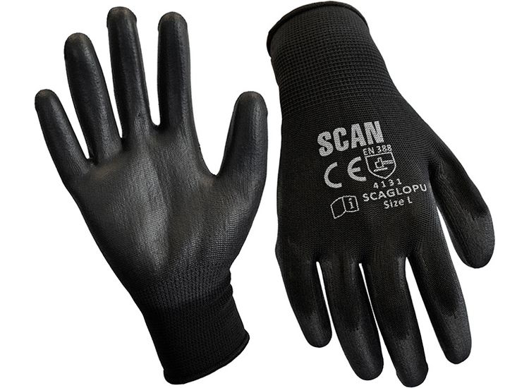 Scan Black PU Coated Gloves