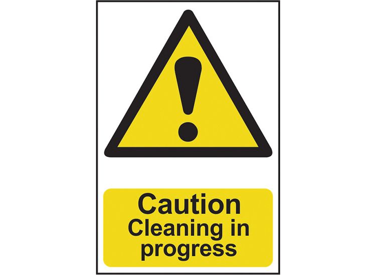 Scan Caution Cleaning In Progress - PVC Sign 200 x 300mm
