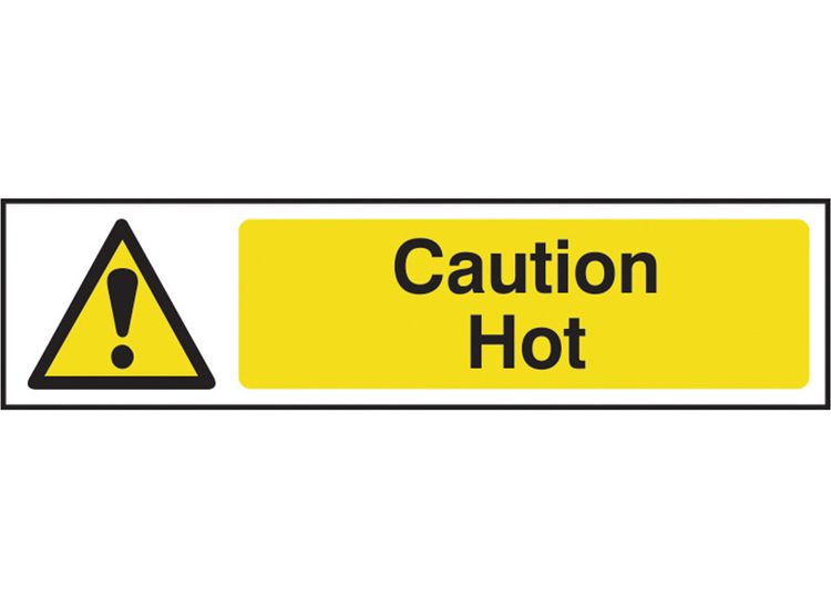 Scan Caution Hot - PVC Sign 200 x 50mm