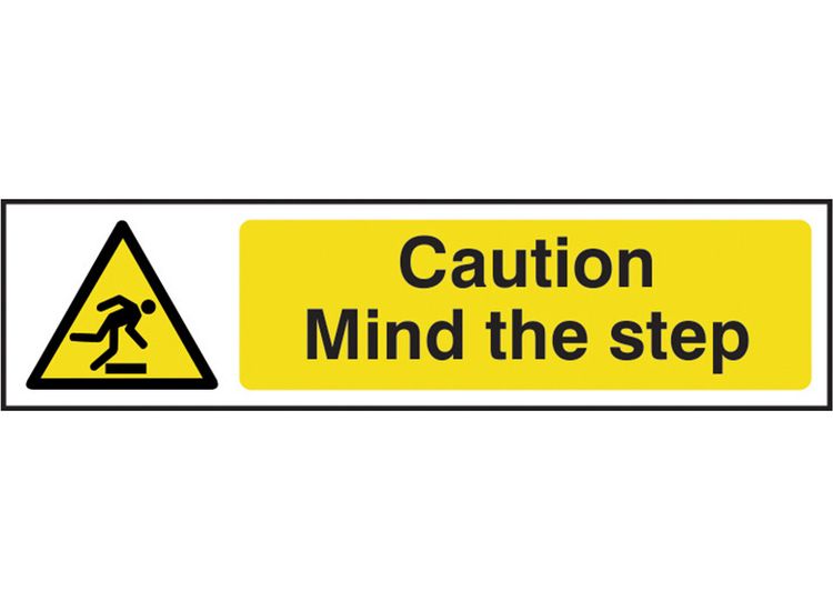 Scan Caution Mind The Step - PVC Sign 200 x 50mm