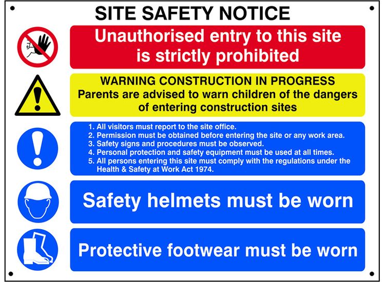 Scan Composite Site Safety Notice - FMX Sign 800 x 600mm