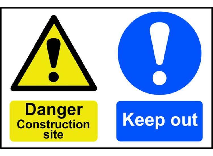 Scan Danger Construction Site Keep Out - PVC Sign 600 x 400mm