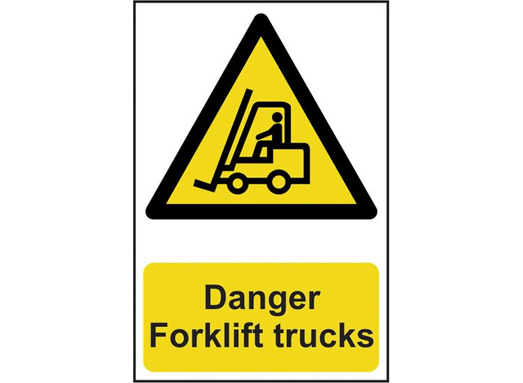 Scan Danger Forklift Trucks - PVC Sign 200 x 300mm