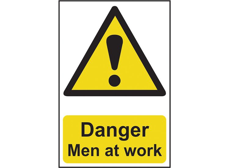 Scan Danger Men At Work - PVC Sign 200 x 300mm