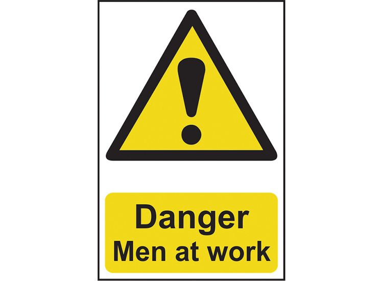 Scan Danger Men At Work - PVC Sign 400 x 600mm