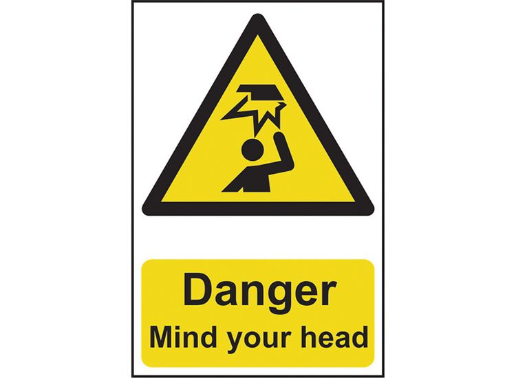 Scan Danger Mind Your Head - PVC Sign 200 x 300mm