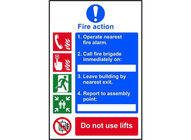 Scan Fire Action Procedure, Style 1 - PVC Sign 200 x 300mm
