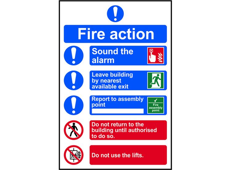 Scan Fire Action Procedure, Style 2 - PVC Sign 200 x 300mm