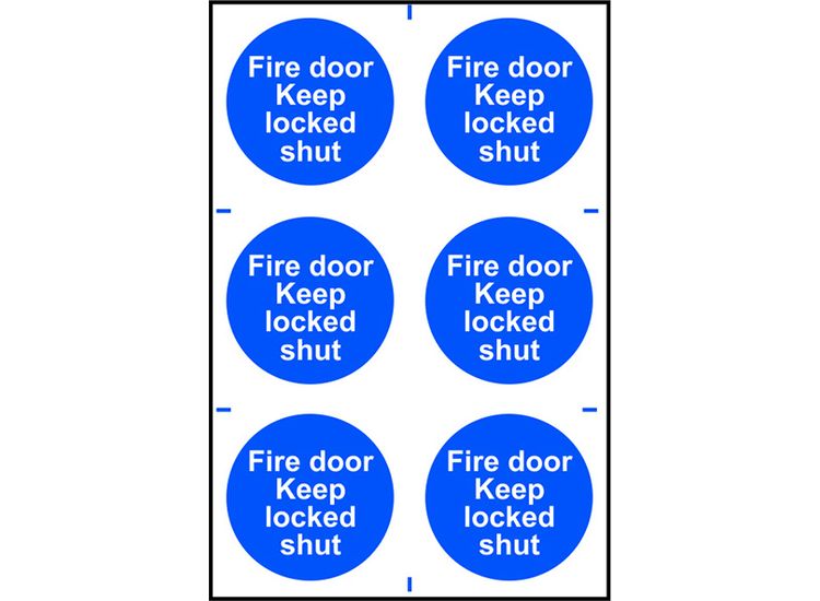 Scan Fire Door Keep Locked Shut - 6 PVC Signs 100 x 100mm