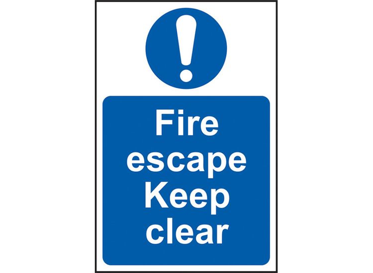 Scan Fire Escape Keep Clear - PVC Sign 200 x 300mm